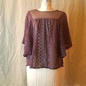 Brand New XS purple lace blouse by Maurices.